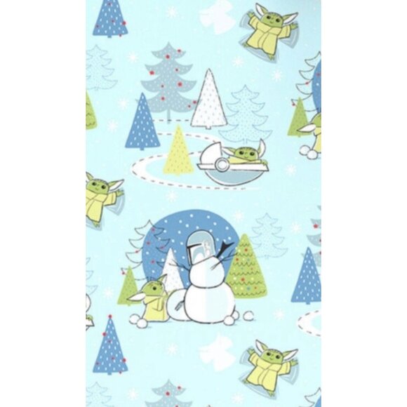 Hallmark Wrapping Paper Christmas The Mandalorian Grogu Snow Fun 35 sq ft Roll - Picture 2 of 4
